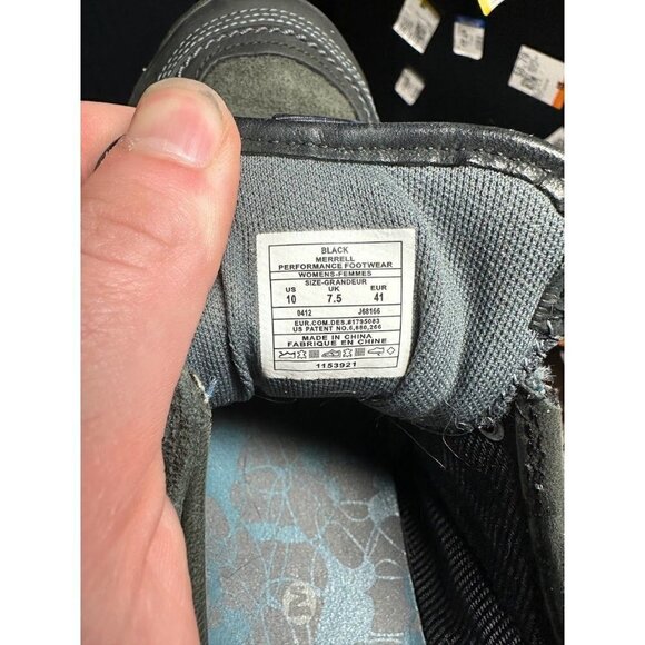 Merrell Black and Grey Lace Up Low Top Work Sneakers Size 10US 7.5UK used no box - Picture 6 of 6